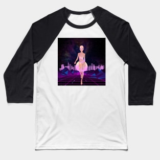 Alien Girl Cyber City Baseball T-Shirt